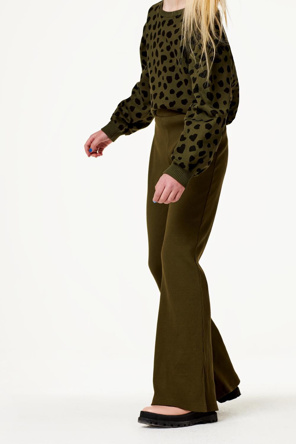 Leggings longs en jersey vert Fille | Okaïdi & Obaïbi