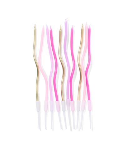 bougies de g&acirc;teau torsad&eacute;es roses lot de 10 - 14250185 - HEMA