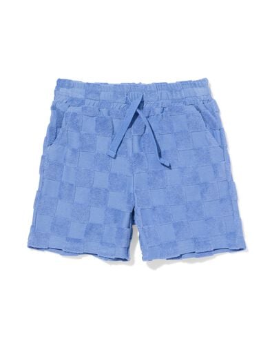 kindershort regular fit badstof blokken blauw blauw - 30719708BLUE - HEMA