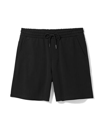 herenshort regular fit sweatstof zwart zwart - 2109850BLACK - HEMA