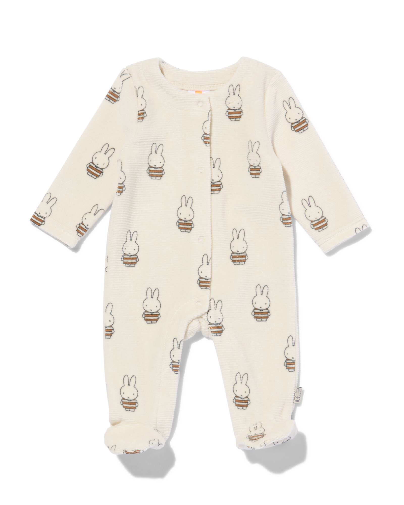 nijntje newborn jumpsuit velours rib ecru ecru - 33402920ECRU - HEMA