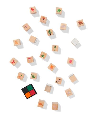 stempelset bosdier 28-delig - 15900244 - HEMA