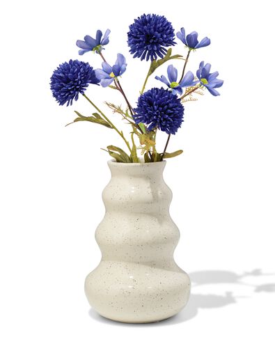vaas ⌀16x24cm keramiek blob spikkel wit - 13326036 - HEMA