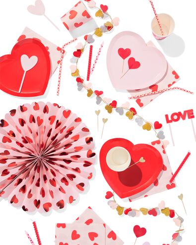 Ambiente Servietten „Love Heart“ Rot - 20 Stück, 33x33 Cm, 3-lagig