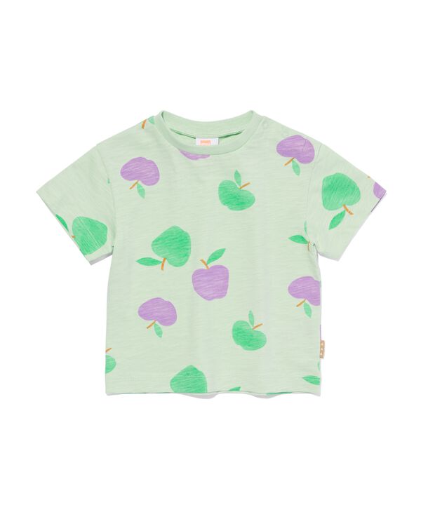 t-shirt bébé nouveau-né pommes vert menthe vert menthe - 33497810MINTGREEN - HEMA