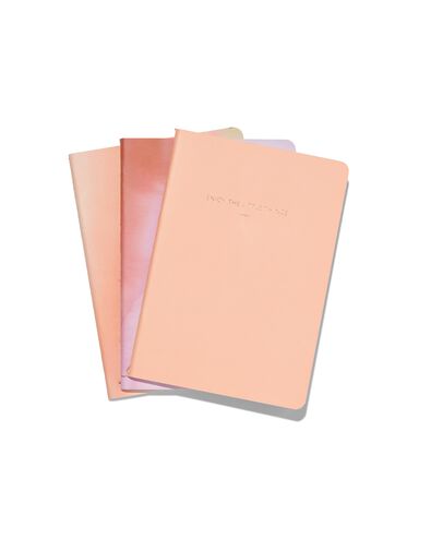schriften roze gelinieerd A6 - 3 stuks - 14190050 - HEMA