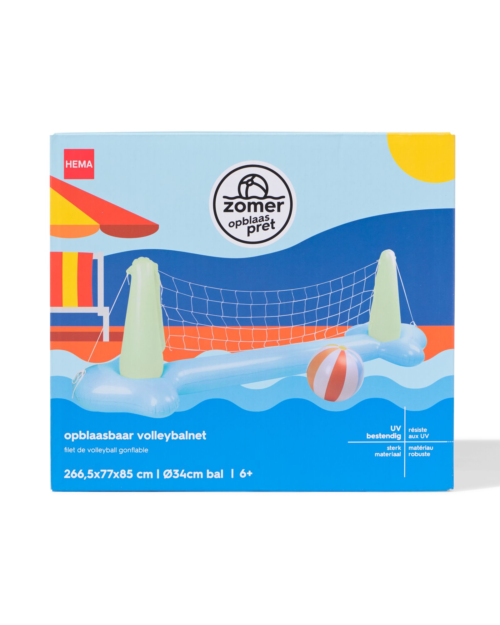 filet de volleyball gonflable 266,5 x 77 x 85 cm avec ballon &Oslash;34 cm - 15800361 - HEMA