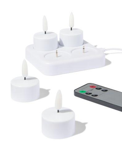 oplaadbare theelichtjes - 4 stuks - 13550076 - HEMA