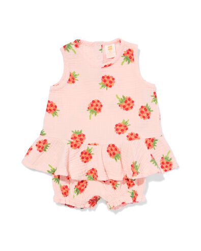 ensemble v&ecirc;tements b&eacute;b&eacute; mousseline framboises rose p&acirc;le - 33009770LIGHTPINK - HEMA