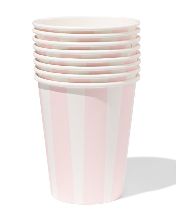 gobelets 250ml carton rayures - lot de 8 - 14250368 - HEMA