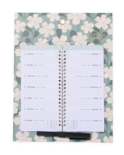 calendrier hebdomadaire 30x23cm fleurs - 14500602 - HEMA