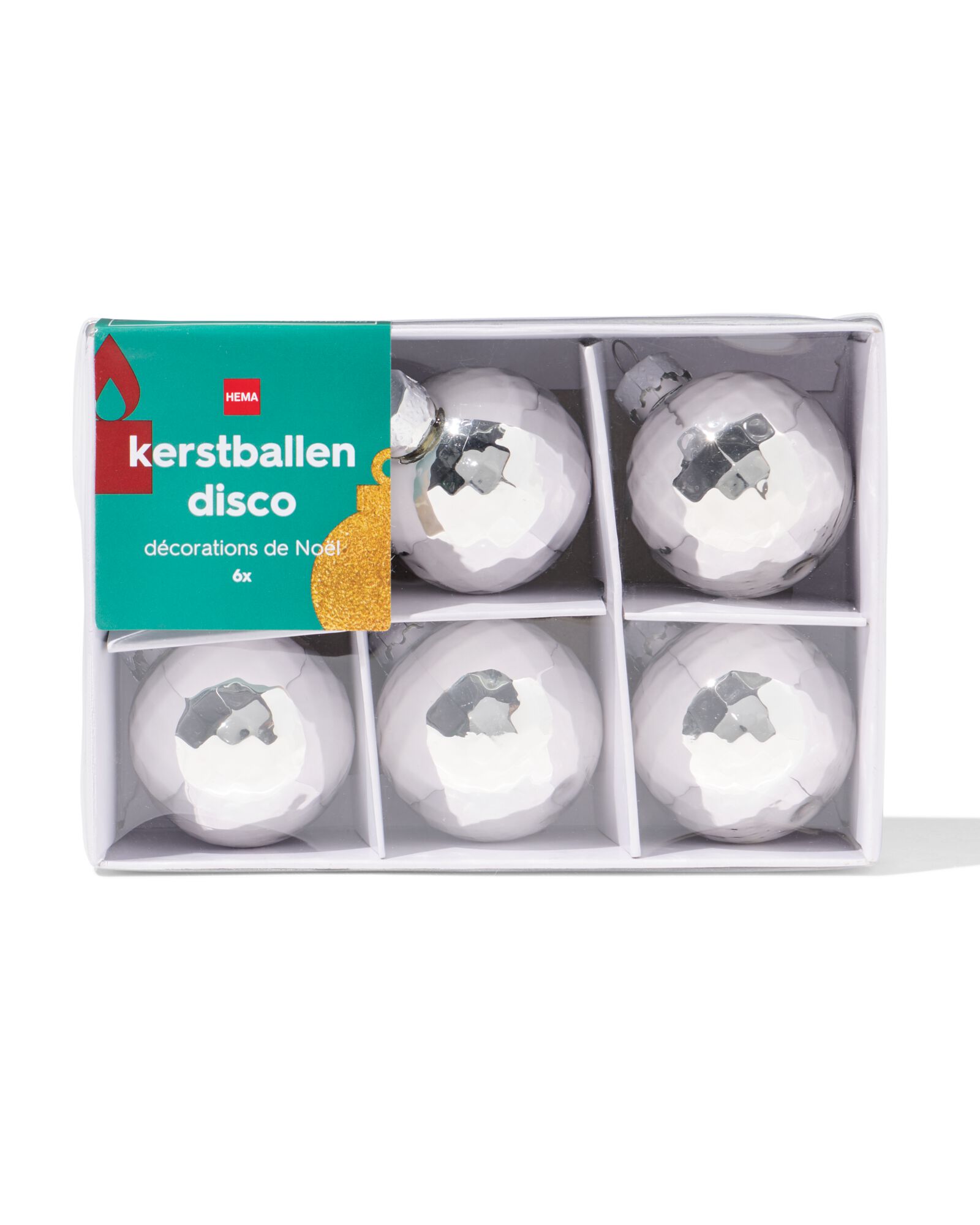 kerstballen set disco - 6 stuks - 25100174 - HEMA