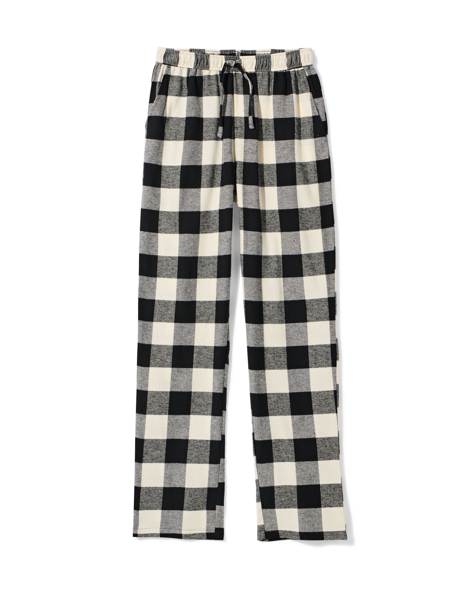 heren pyjamabroek flanel ruiten zwart zwart - 23600840BLACK - HEMA