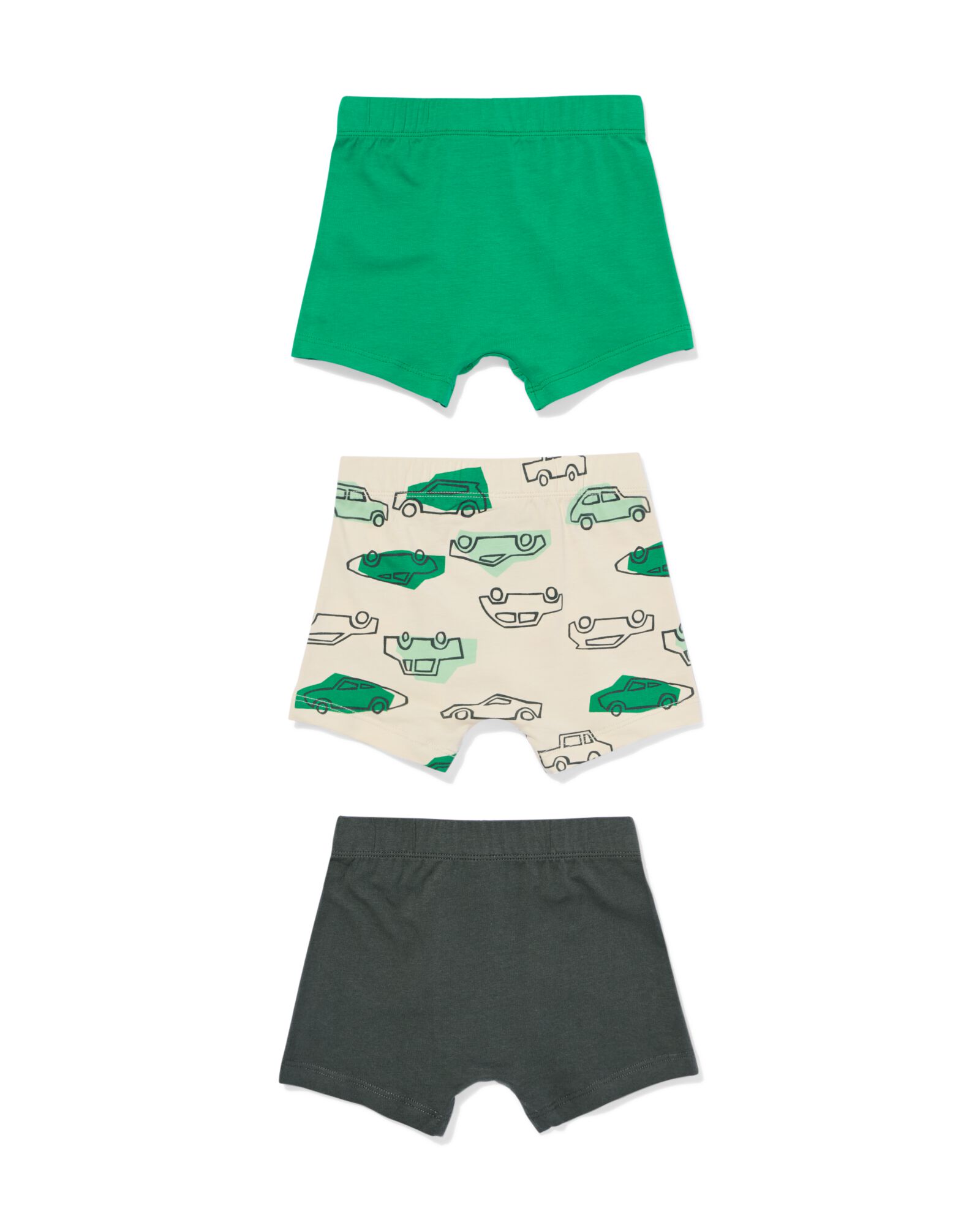 boxers enfant voiture - lot de 3 vert - 19250070GREEN - HEMA