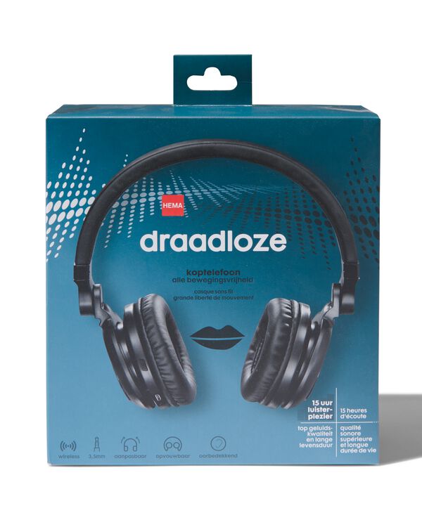 draadloze koptelefoon zwart - 39620036 - HEMA