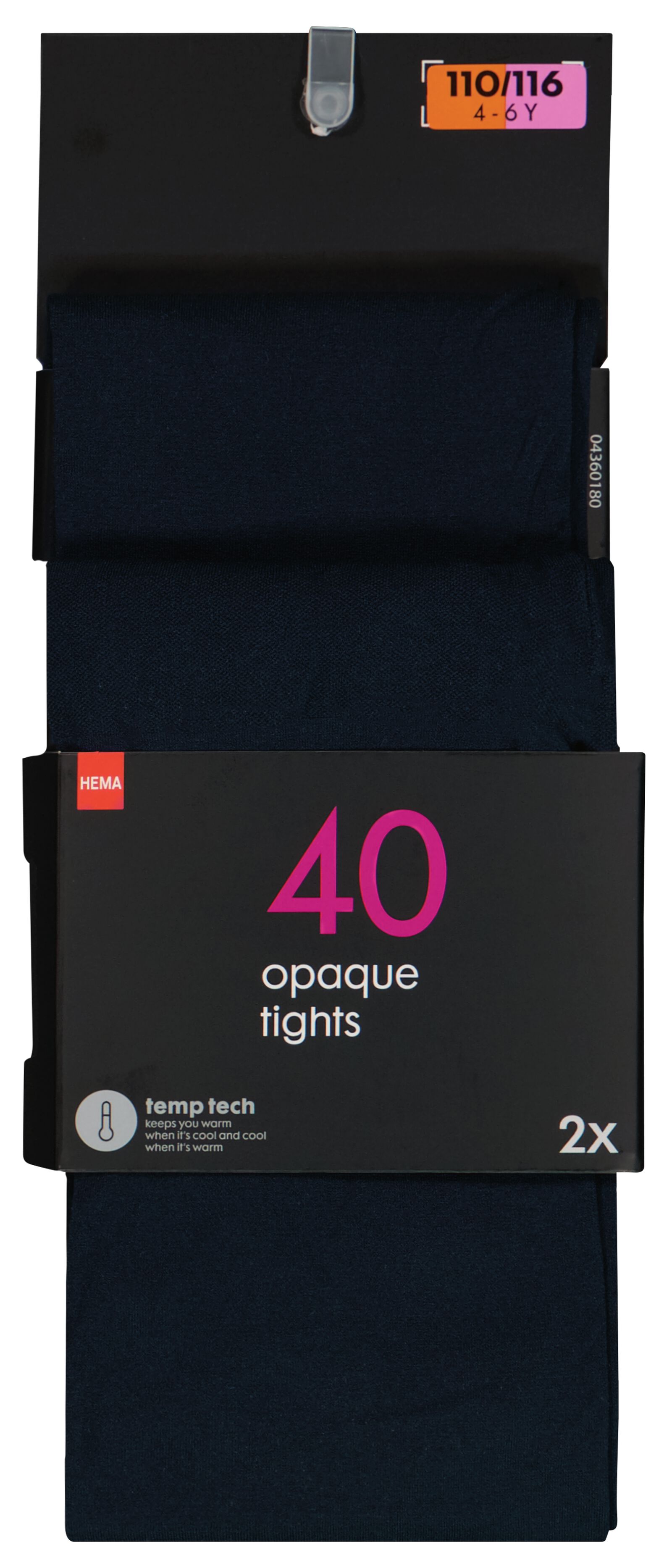 2 collants temptech 40 deniers bleu bleu - 1000028960 - HEMA