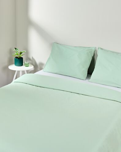 housse de couette 200x200/220cm percale vert clair  - 5750162 - HEMA