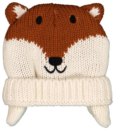 bonnet bébé avec cache-oreilles en maille renard marron 0-4 m - 33227421 - HEMA
