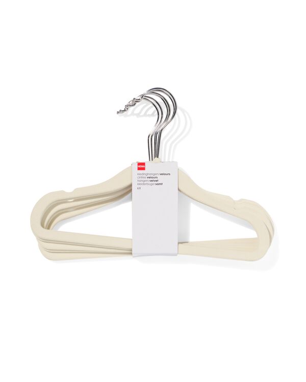 kledinghanger klein velours wit - 6 stuks - 39800014 - HEMA