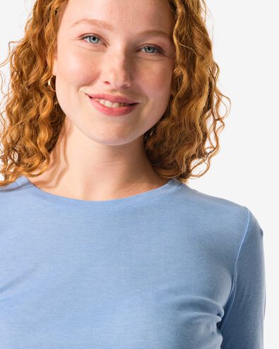 dames T-shirt Lora blauw - 36204610BLUE - HEMA