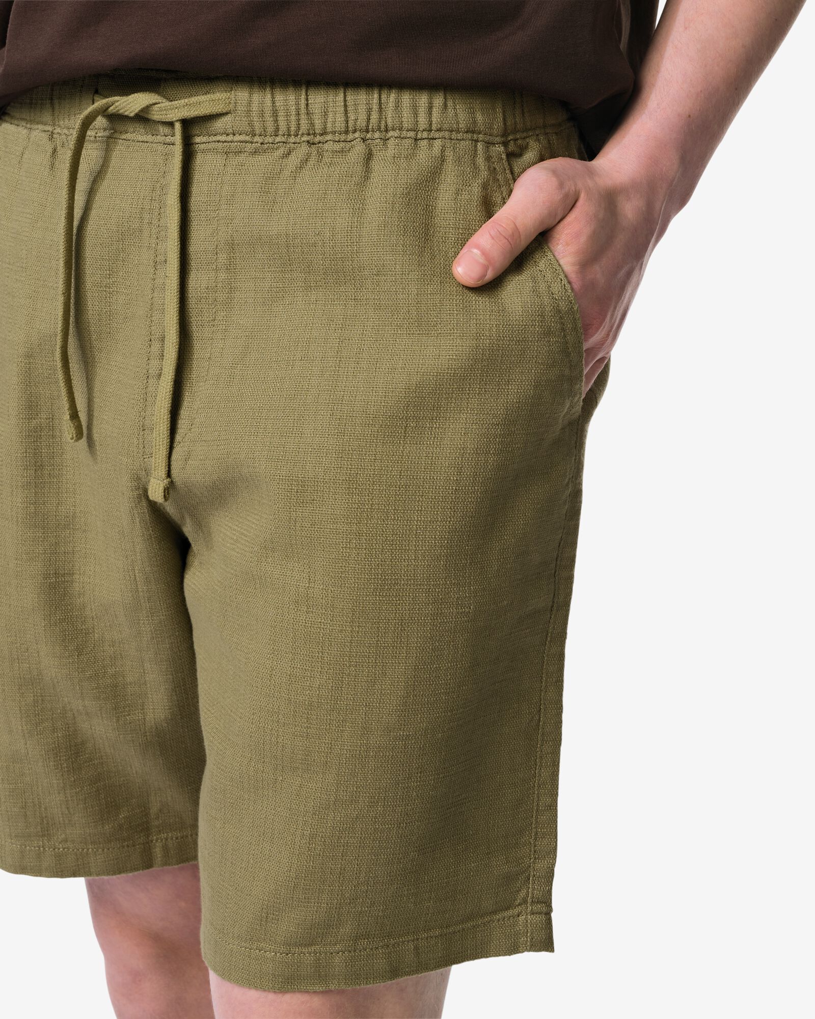 herenshort Wes regular fit poplin middengroen middengroen - 2149630MIDGREEN - HEMA