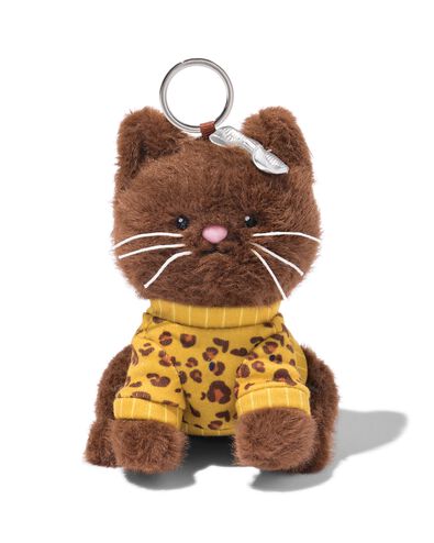 sleutelhanger 8x8x12cm kat met panterprint - 61104304 - HEMA