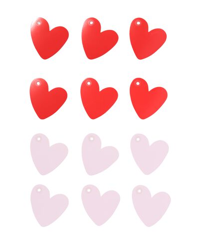 &eacute;tiquettes cadeaux coeur - 12 pi&egrave;ces - 14793302 - HEMA