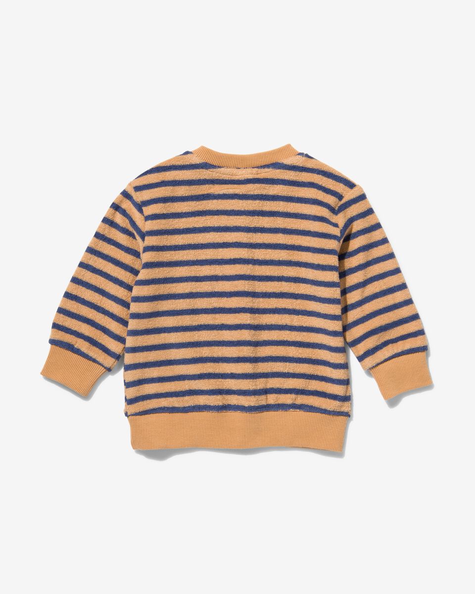 baby sweater badstof strepen blauw 62 - 33161941 - HEMA