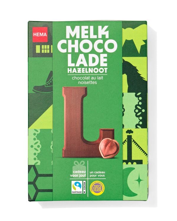 lettre en chocolat au lait noisette L 140g - 24414112 - HEMA