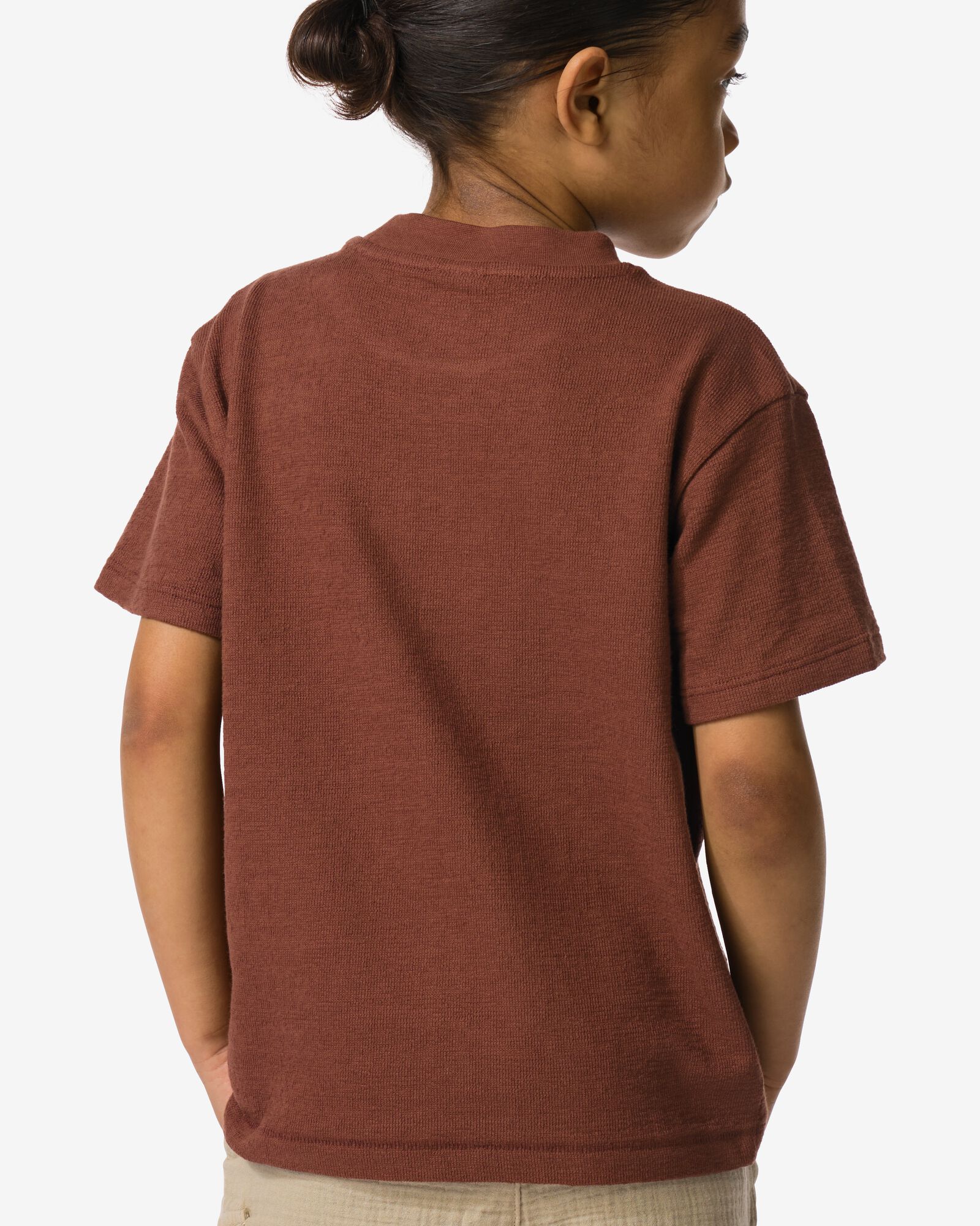 t-shirt enfant feuilles marron marron - 30721004BROWN - HEMA