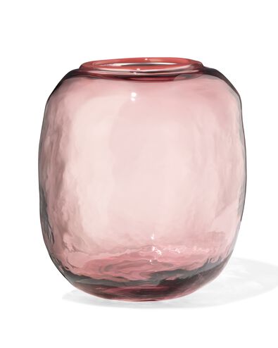 Vase ⌀ 8,2 &times; 21,8 cm, Glas, rosa - 13325002 - HEMA