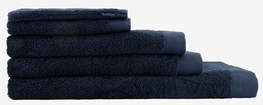 serviettes de bain - hôtel extra doux bleu foncé bleu foncé - 1000027778 - HEMA