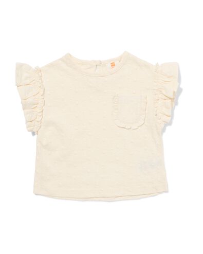 baby T-shirt jersey broderie gebroken wit gebroken wit - 33004380OFFWHITE - HEMA