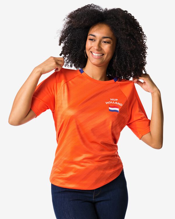 T-shirt voor volwassenen WK oranje oranje - 36000601ORANGE - HEMA
