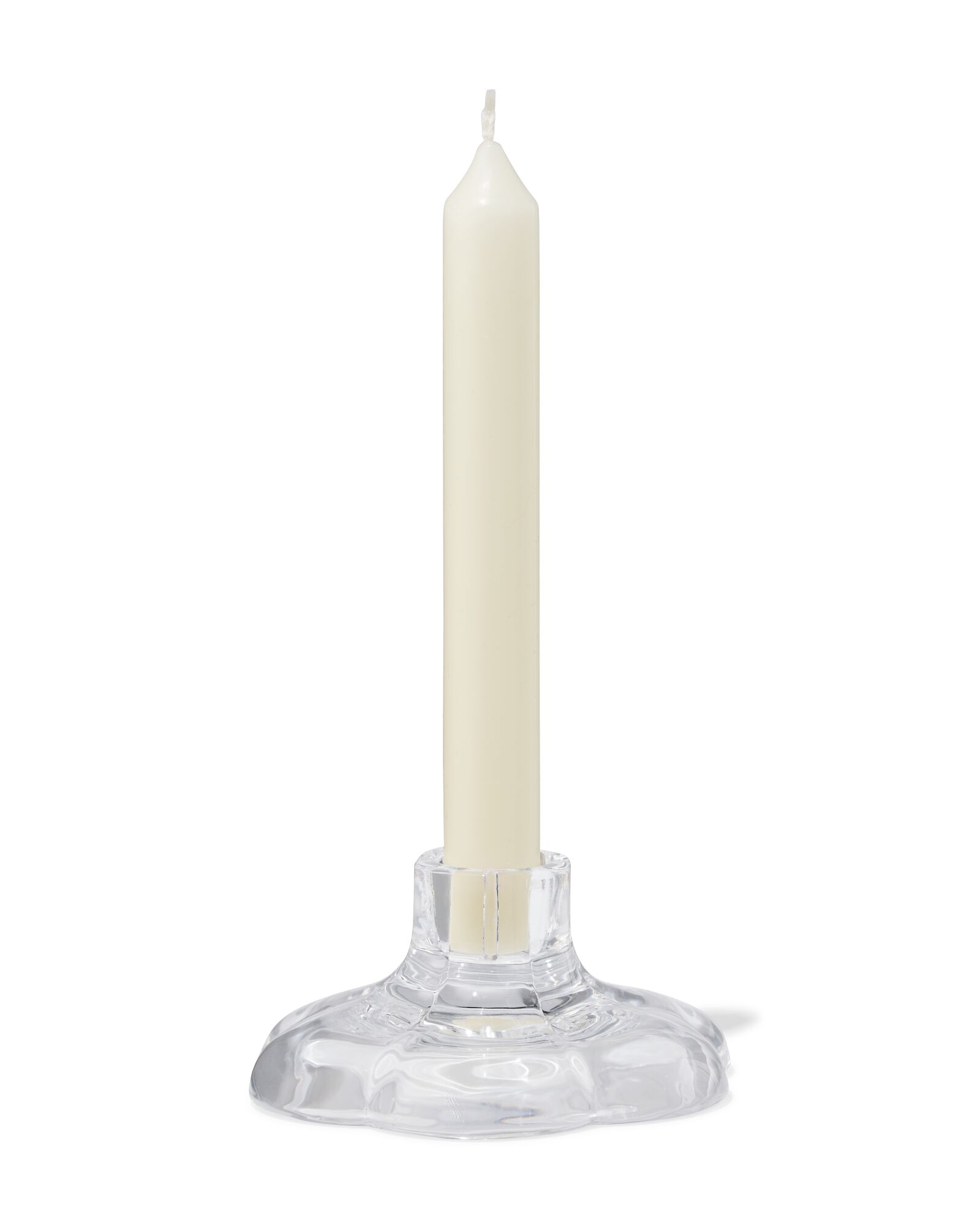 bougeoir 9,7x5 cm verre transparent fleur - 13325027 - HEMA