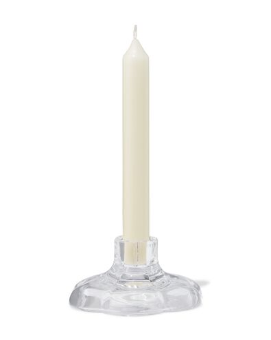 bougeoir 9,7x5 cm verre transparent fleur - 13325027 - HEMA