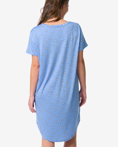 damesnachthemd micro hartjes blauw blauw - 23401435BLUE - HEMA