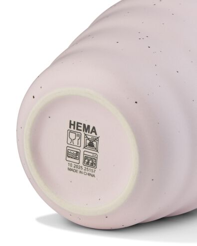 mug 200 ml fa&iuml;ence nervur&eacute; mouchet&eacute; rose - 80660360 - HEMA