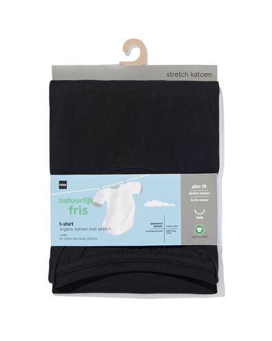 Herren-T-Shirt, Slim Fit, Rundhalsausschnitt schwarz - 1000009942 - HEMA