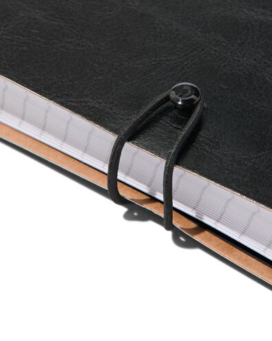 carnet lign&eacute; PU noir A5 - 14100174 - HEMA