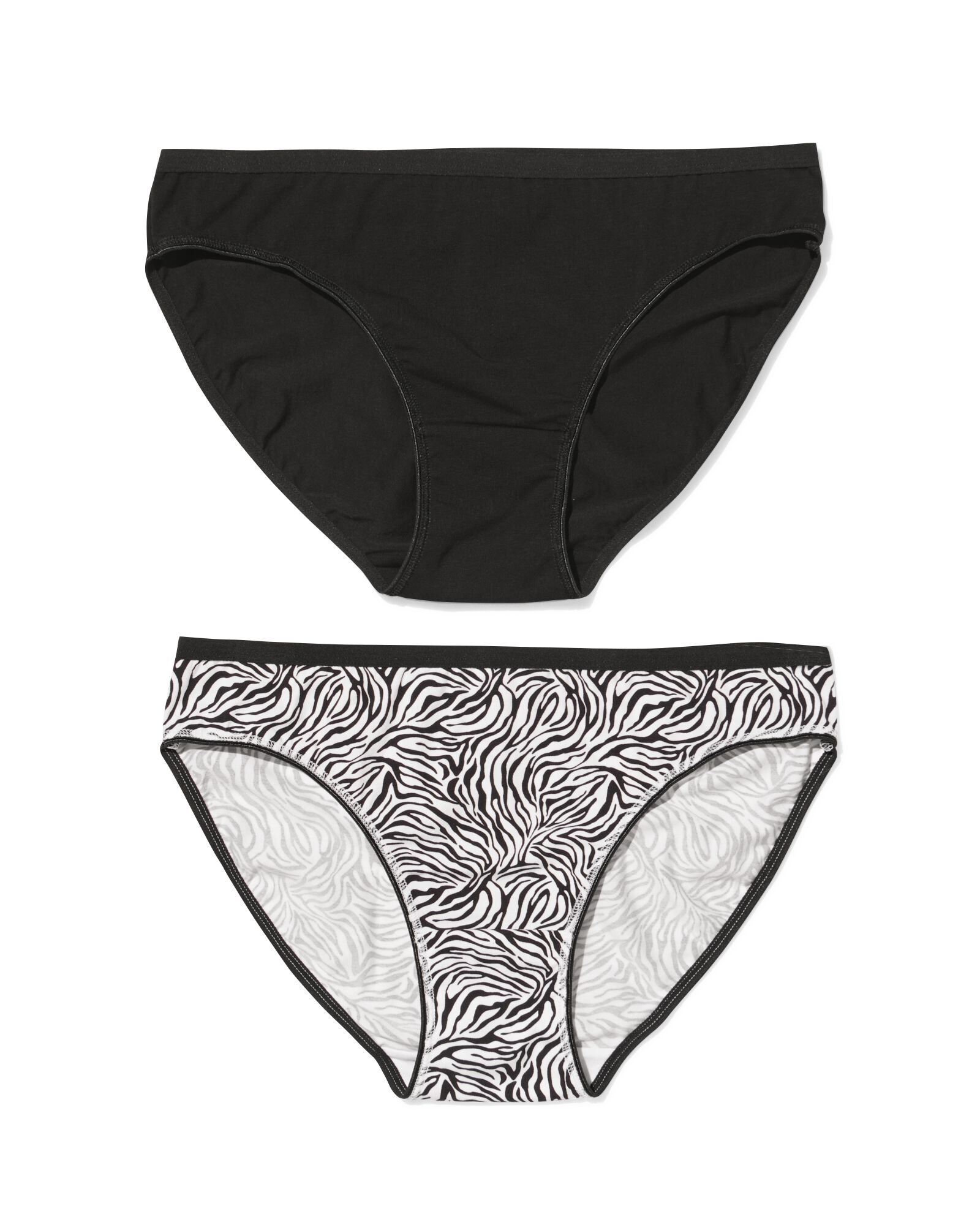 slips femme coton animaux - lot de 2 noir noir - 19602435BLACK - HEMA