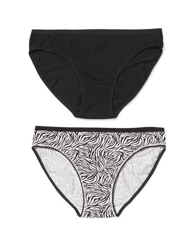 slips femme coton animaux - lot de 2 noir noir - 19602435BLACK - HEMA