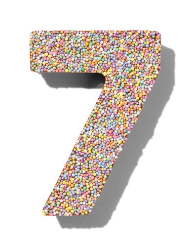chiffre de fête 7 en chocolat avec perles multicolores - 10360008 - HEMA