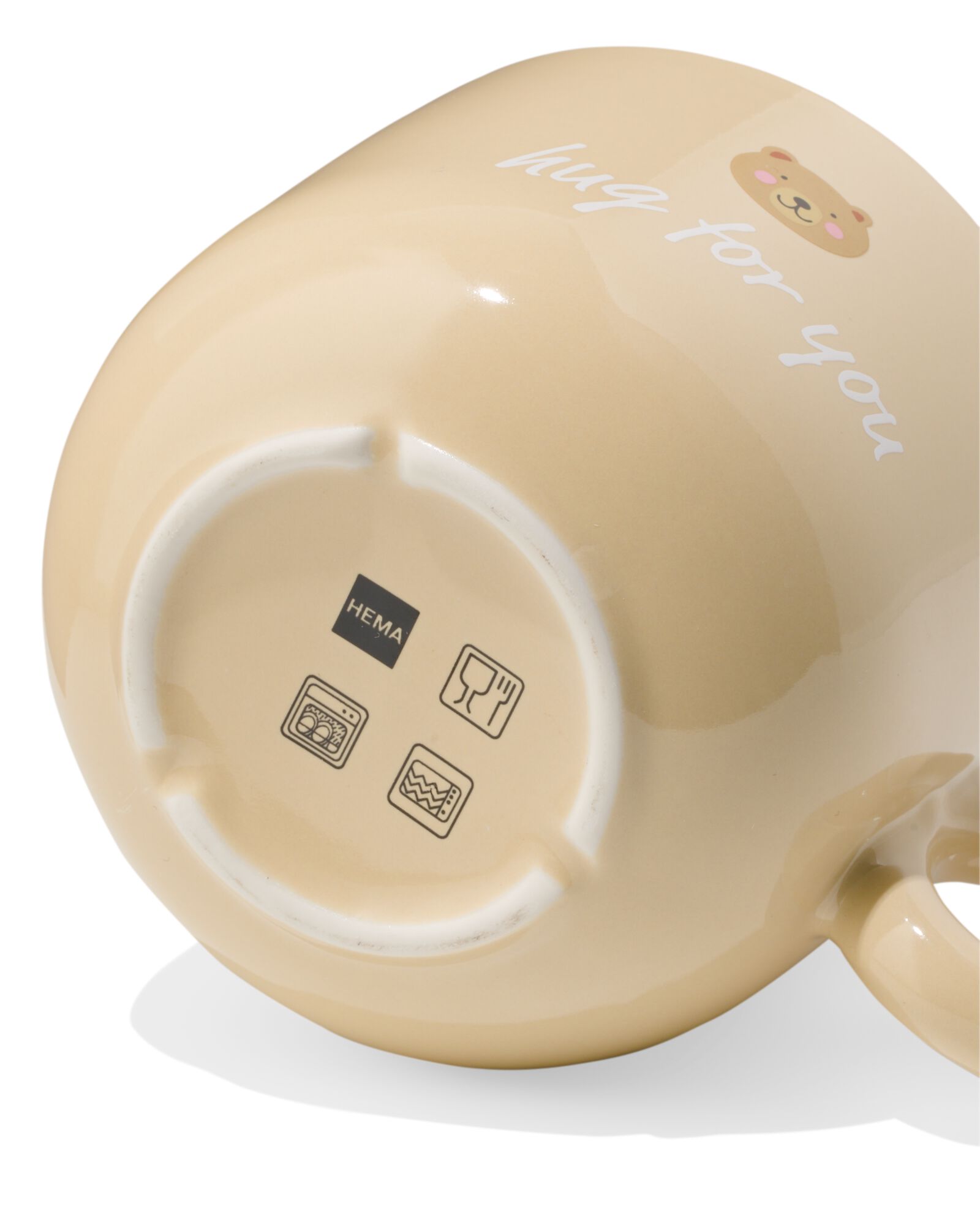mug &agrave; th&eacute; 480ml fa&iuml;ence beige animaux - 61100283 - HEMA