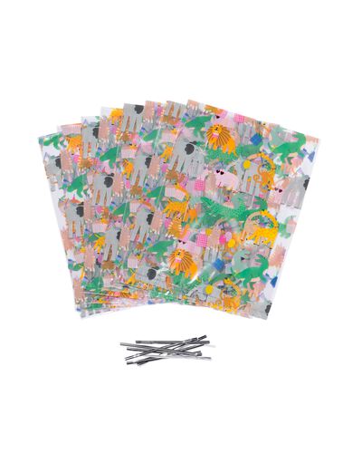 sachets anniversaire animaux festifs - lot de 8  - 14270060 - HEMA