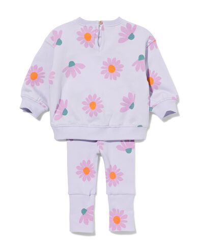 Baby-Mitwachskleidung Sweatset Blumen violett - 33089360PURPLE - HEMA
