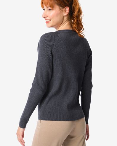 gilet maill&eacute; et c&ocirc;tel&eacute; pour femmes bleu fonc&eacute; - 36272460DARKBLUE - HEMA