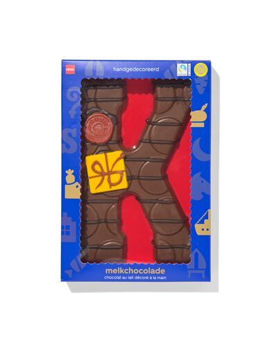 Lettre en chocolat d&eacute;cor&eacute;e &agrave; la main lait K 180g - 24427411 - HEMA
