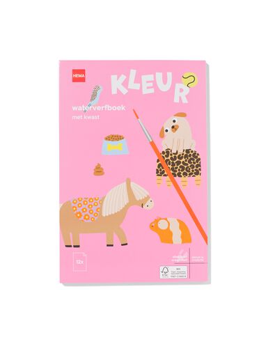 Wasserfarben-Malbuch, 14 &times; 21 cm, Haustiere  - 15900103 - HEMA