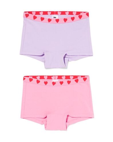 kinderboxers hartje - 2 stuks roze roze - 19302060PINK - HEMA